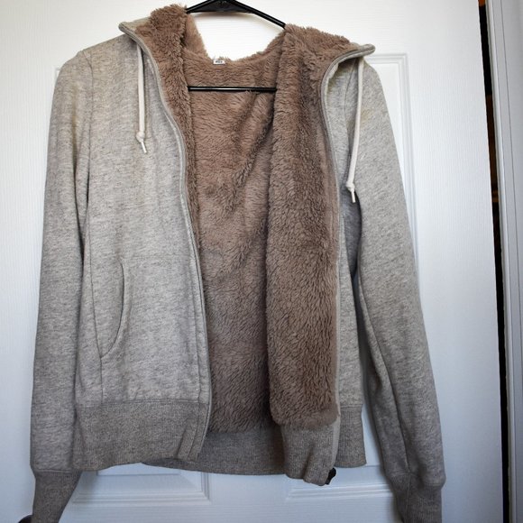 Uniqlo Fur Trimmed Zip Up Hoodie XS - Picture 3 of 4